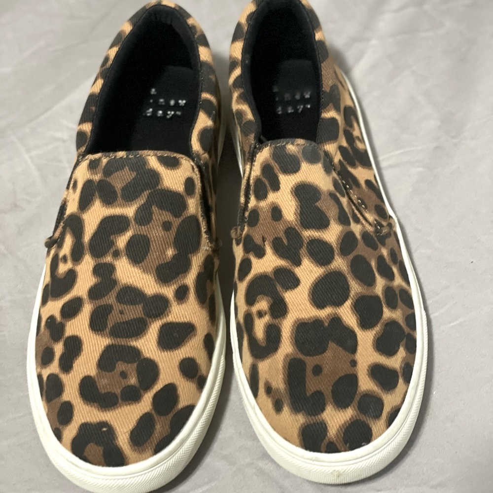 Cute cheetah slip on shoes.
